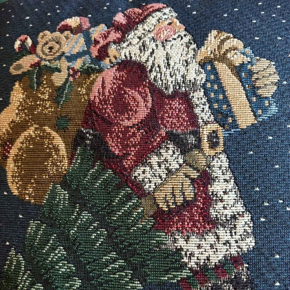 Gorgeous Vintage Christmas Tapestry Pillow made by Riverdale